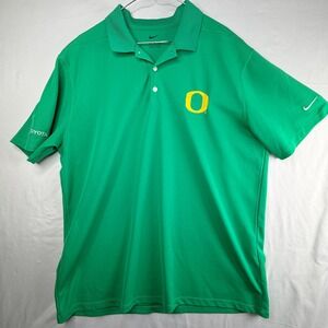 Nike Oregon Ducks Mens XL Green Short Sleeve Polo Shirt Toyota Logo NCAA Golf
